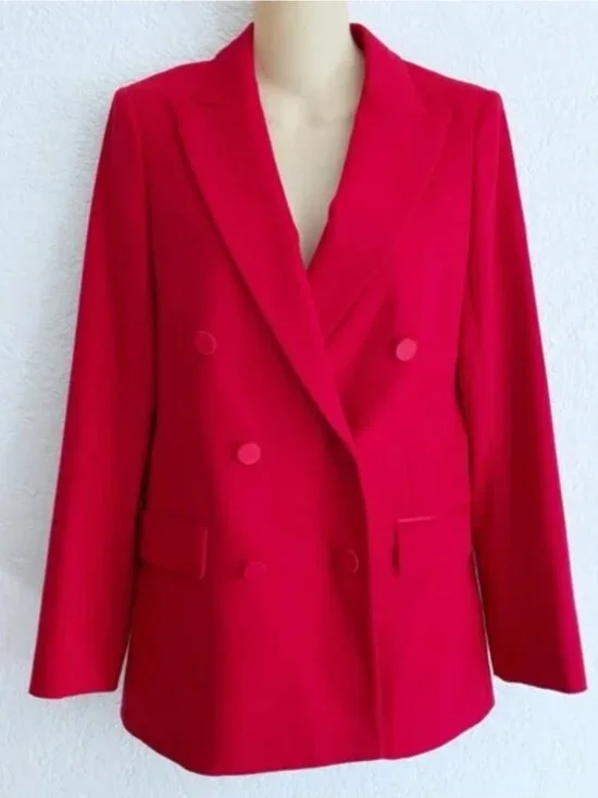 Reiss Anna double breasted wool blend tux blazer size 0 - Picture 8 of 9